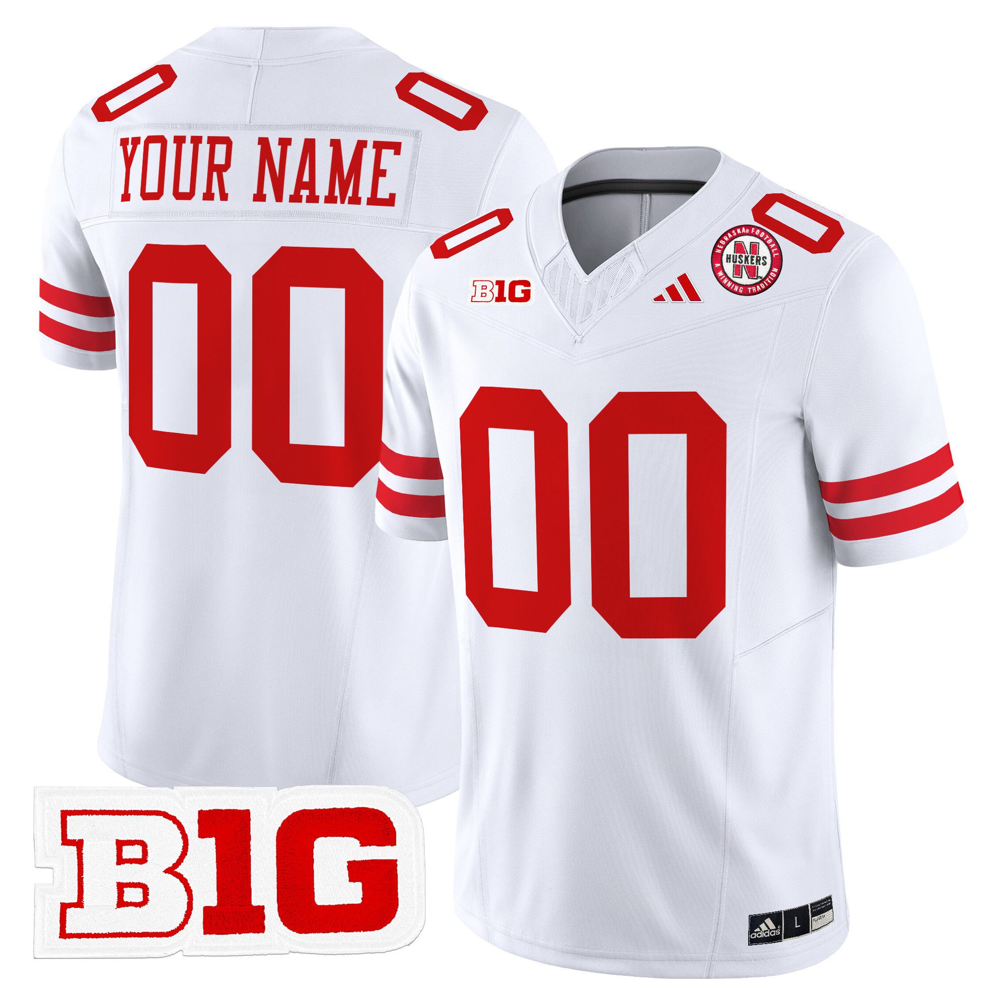 Men Nebraska Cornhuskers White 2024 Vapor Limited Custom NCAA Jersey